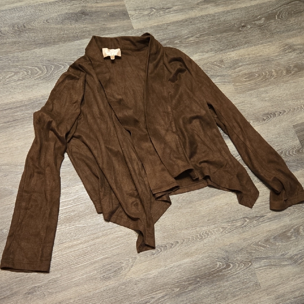 Skies Are Blue Brown Faux Suede Jacket Sz Large